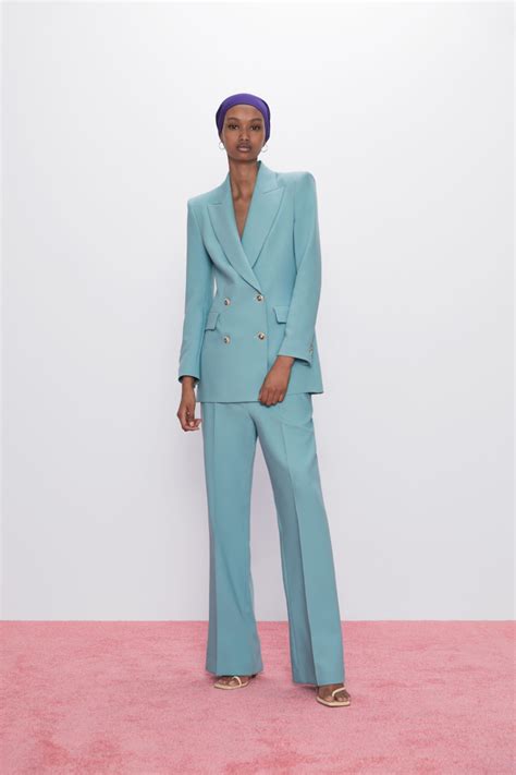 zara blue trouser suit.